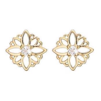 Christina Forgyldt sølv Natural Flower Åben blomst med Topaz, model 671-G34 køb det billigst hos Guldsmykket.dk her
